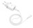 Сетевое зарядное устройство Hoco C12Q с шнуром Type-C 1USB QC3.0 2.4A белое