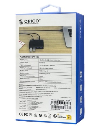 USB3.0 хаб Orico H4928-U3-V1-BK USB3.0x4 черный