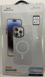 Накладка для i-Phone 15 Pro Max Keephone Magviar Magsafe прозрачная
