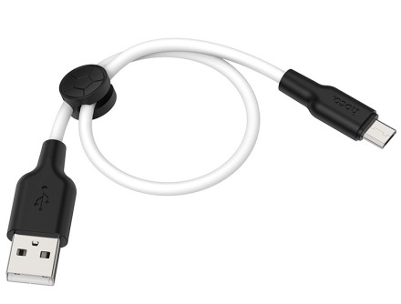 Usb Кабель-зарядка Micro Hoco X21 Plus 25см силиконовый, белый