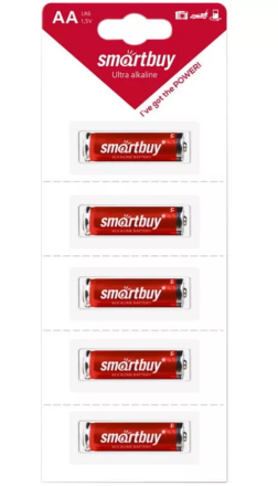 Батарейка алкалиновая Smartbuy LR6/5B strip (60/600)  SBBA-2A05B