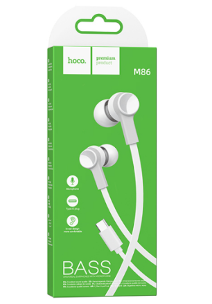Наушники с микрофоном Hoco M86 Type-C 1.2м белые