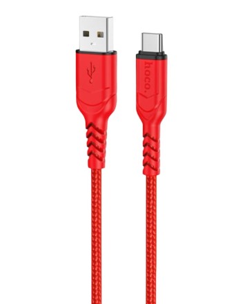 Usb Кабель-зарядка Type-C Hoco X59 3A 1м в тканевой оплётке красный