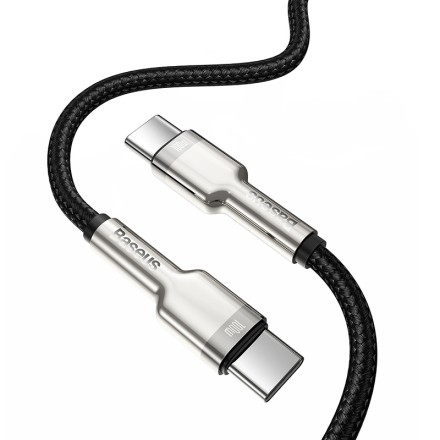 Кабель-зарядка Type-C на Type-C Baseus Cafule Metal 100W 2м CATJK-D01 чёрный