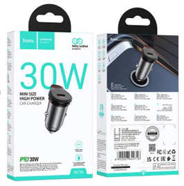 Автомобильное заряд. устр. Hoco NZ16 1C 30W серый