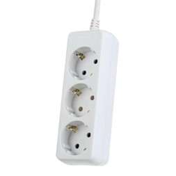 Perfeo сетевой удлинитель с заземлением &quot;POWERMATE&quot;, 1,5м, 3 розетки, белый (PF-PE-3/1,5-W)