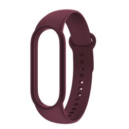 Ремешок для Xiaomi Mi Band 5 силиконовый бордовый