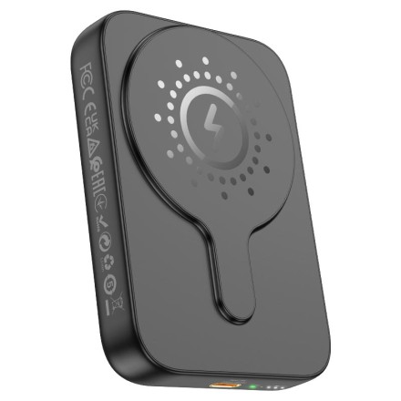 Powerbank с беспроводной зарядкой Hoco J117A Magnetic Wireless 10000mAh 20W чёрный