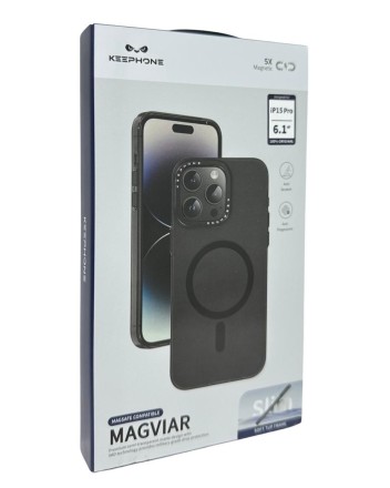 Накладка для i-Phone 15 Pro Keephone Magviar Magsafe черная