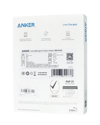 Powerbank магнитный с MagSafe Anker 622 5000mAh 1USB-C 7.5W чёрный