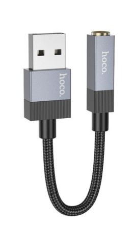 Кабель-переходник Hoco UPA32D USB (папа) на AUX 3.5мм (мама) черный