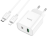 Сетевое зарядное устройство Hoco C80A Plus с шнуром Type-C на Lightning 1USB/1С PD3.0/QC3.0 3A 20W белое