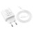 Сетевое зарядное устройство Hoco C80A Plus с шнуром Type-C на Lightning 1USB/1С PD3.0/QC3.0 3A 20W белое