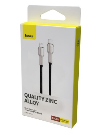 Baseus Cafule Series Metal Data Cable Type-C to iP PD 20W 25см (CATLJK-01) черный