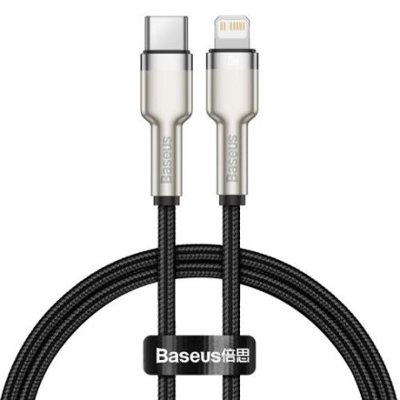 Baseus Cafule Series Metal Data Cable Type-C to iP PD 20W 25см (CATLJK-01) черный