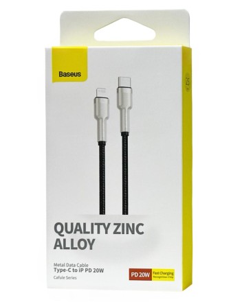 Baseus Cafule Series Metal Data Cable Type-C to iP PD 20W 25см (CATLJK-01) черный