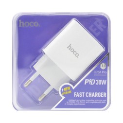 Сетевое зарядное устройство Hoco C76A Pro 1C 30W белое