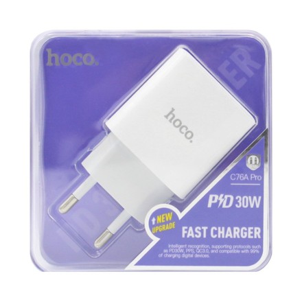 Сетевое зарядное устройство Hoco C76A Pro 1C 30W белое