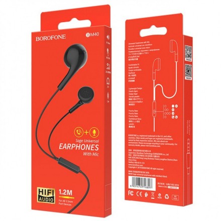 Наушники с микрофоном Borofone BM40 черный