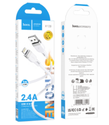 Usb Кабель-зарядка Lightning Hoco X109 2.4A 1м силиконовый белый