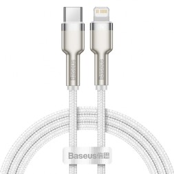 Кабель-зарядка Type-C на Lightning Baseus Cafule Metal 20W 1м CATLJK-A02 белый