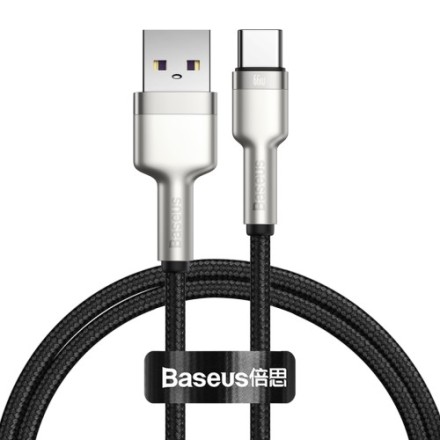 Usb Кабель-зарядка TYPE-C Baseus Cafule Series Metal Data Cable 66W 1м (CAKF000101) черный