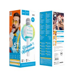Микрофон для караоке Hoco BK5 BT5.0/1200mAh/6ч/5Вт голубой