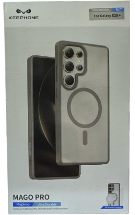Накладка для Samsung Galaxy S25 Plus Keephone Mago Pro MagSnap прозрачный серый