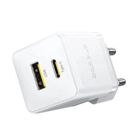 Сетевое зар. устр. Baseus Palm Fast Charger 1USB/1C 20W (P10111608213-01) белое