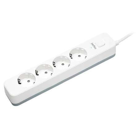 Perfeo сетевой фильтр &quot;POWER STREAM&quot;, 2500W,  1,5м, 4 розетки, белый.
