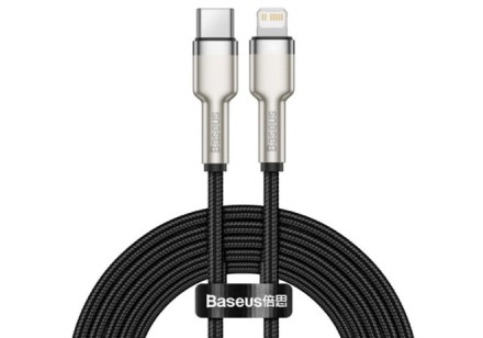 Кабель-зарядка Type-C на Lightning Baseus Cafule Metal 20W 2м (CATLJK-B01) черный