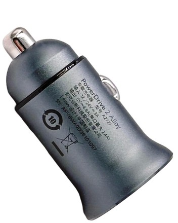 Автомобильное зар. устр. Anker A2727 24W 2USB черное