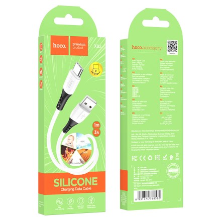 Usb Кабель-зарядка Type-C Hoco X82 3A 1м мягкий силиконовый белый