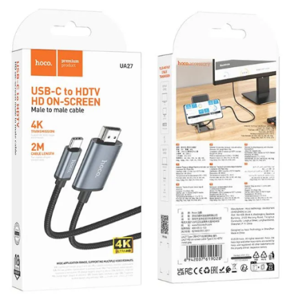 Кабель-удлинитель HOCO U107 Type-C (папа) - USB2.0 (мама) 1.2м черный