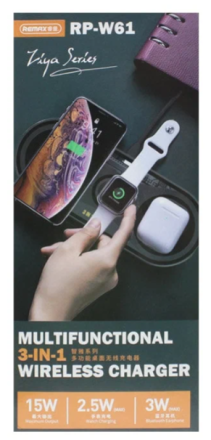 Беспроводное зарядное устройство 3in1 смартфон/Watch/AirPods Remax RP-W61 15Вт черное