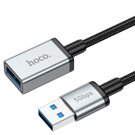 Кабель-переходник Hoco US10 Type-C (папа) на USB3.0 (мама) 5Gbps 0.5м черный