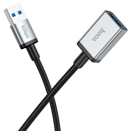 Кабель-переходник Hoco US10 Type-C (папа) на USB3.0 (мама) 5Gbps 0.5м черный