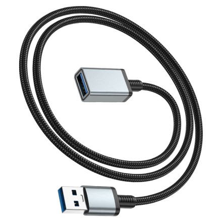 Кабель-переходник Hoco US10 Type-C (папа) на USB3.0 (мама) 5Gbps 0.5м черный