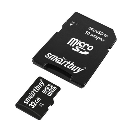 Карта памяти micro SDHC Smartbuy 32GB Class 10 (с адаптером SD)