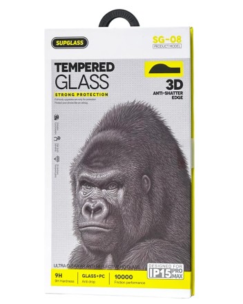 Защитное стекло для i-Phone 15 Pro Max Supglass SG-08 Nano Edge чёрное