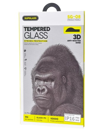 Защитное стекло для i-Phone 16 Pro Max Supglass SG-08 Nano Edge чёрное