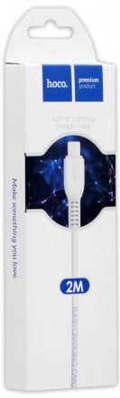Usb Кабель-зарядка Lightning Hoco X20 Flash 2.0A 2м силиконовый белый