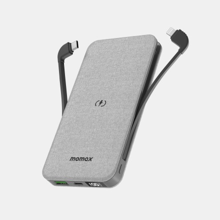 Powerbank с беспроводной зарядкой Momax Q. Power7 10000mAh IP112MFIA серый
