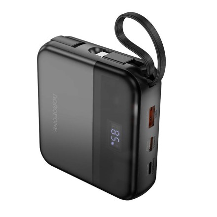 Powerbank Borofone BJ64 10000mAh 1USB/1C/Lightning 22.5W/PD20W кабель Type C- lighting черный