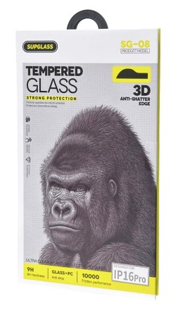 Защитное стекло для i-Phone 16 Pro Supglass SG-08 Nano Edge чёрное