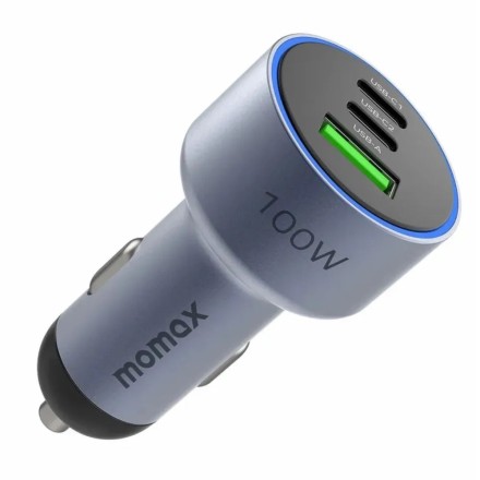 Автомобильное заряд. устр. Momax Move 100W 1USB+2 Type-c серый