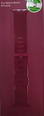 Сменный браслет силиконовый для Apple Watch 42mm с застежкой в коробке малиновый