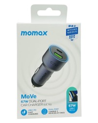 Автомобильное заряд. устр. Momax Move 67W 1USB+1 Type-c серый