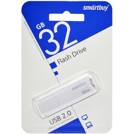 3.1 USB флеш накопитель SmartBuy 32GB CLUE White (SB32GBCLU-W3)