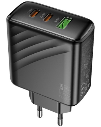 Сетевое зарядное устройство Hoco CS26A 1USB3.0/2C 45W черное